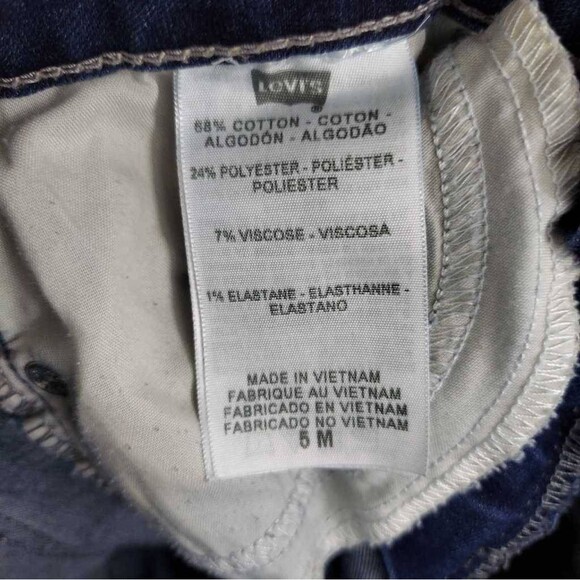 Levi's Womens 535 Jean Shorts Blue Stretch Dark Wash Cut Off Pockets Juniors 5 M - Picture 5 of 5